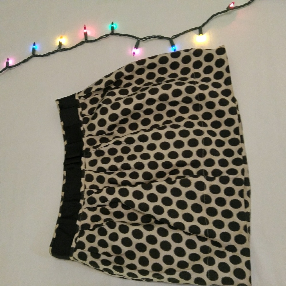 Forever 21 pokadot puff midi skirt